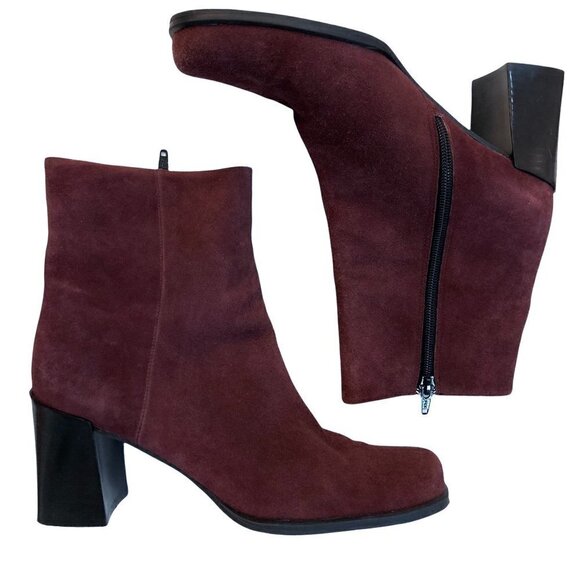 BLOOMINGDALE'S Sandra Genuine Suede Leather Side Zip Ankle Boots - Picture 3 of 9